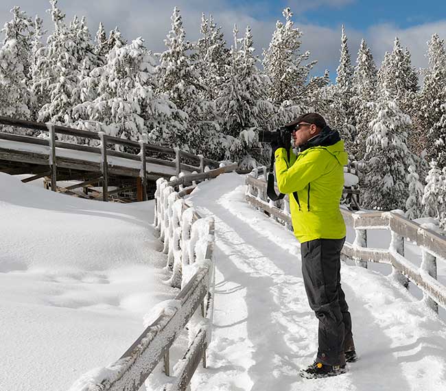 Clothing and camera gear list for winter in Yellowstone photo tours